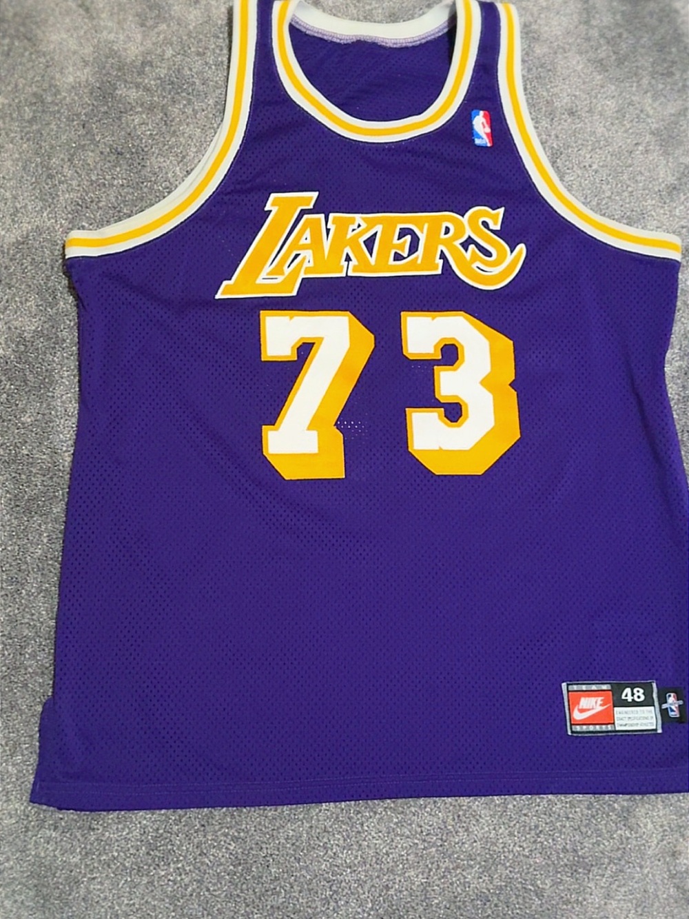 Nike Purple and Gold Lakers #73 Basketball Jersey